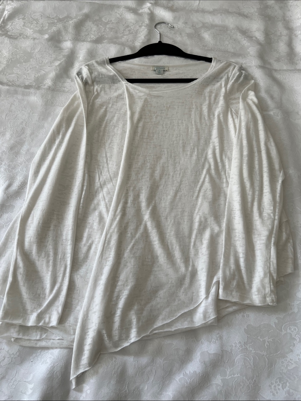 Sundance Off-White Asymmetrical Long-Sleeve Tee